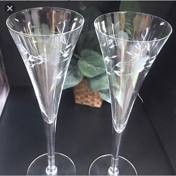 Princess House Heritage Collection Bridal Champagne Flutes-set of 2 - Picture 1 of 1